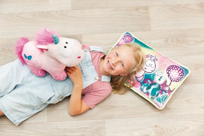 Gối nhồi bông 43x25cm-unicorn Midnight Floral GREEN-Nici Germany-49109