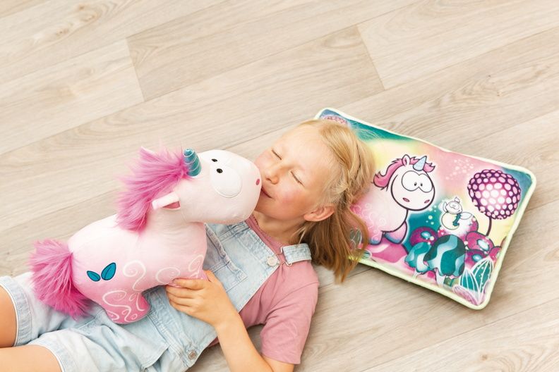Gối nhồi bông 43x25cm-unicorn Midnight Floral GREEN-Nici Germany-49109