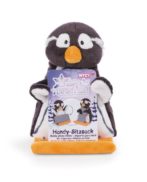 Thú nhồi bông 19x14x18cm-đế điện thoại cánh cụt penguin Stas Winter NICI GO GREEN-Nici Germany-49354
