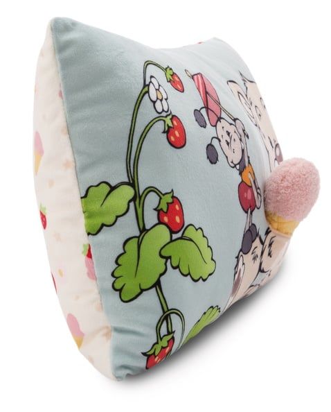 Đồ chơi thú bông 43x25cm gấu dâu Bendix và que kem hình gối bông Teddy Bear with ice cream cushion GREEN | NICI-49448 (con)