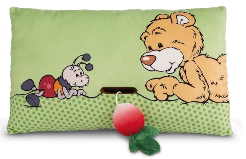 Đồ chơi thú bông 43x25cm gấu mật ong Mielo và củ cải đường hình gối bông Teddy Bear with radish cushion GREEN | NICI-49449 (con)
