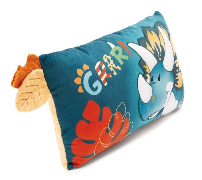 Thú bông 43x25cm khủng long ba sừng Triceratop Dinosaur Cerastupsy gối bông cushion DINO NICI GREEN | NICI-49470