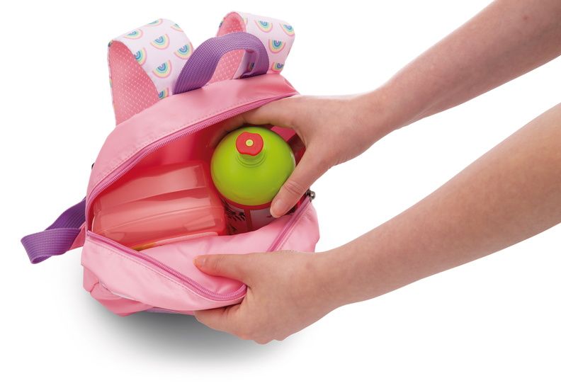 Ba lô cặp mầm non màu xanh mây trắng & thú bông NICI gấu trúc Bắc Mỹ Red Panda 25cm | NICI-49852