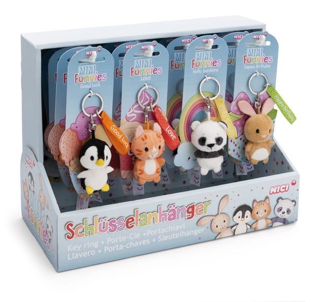 Thú nhồi bông 5cm | NICI Germany | Mini Funnies 4 mẫu Plush Keyring 61340