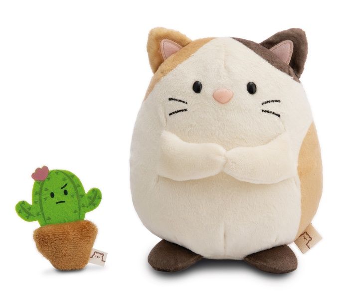 Thú nhồi bông 27cm-mèo cat Angy with cactus NICI My Mochi - NICI 61407