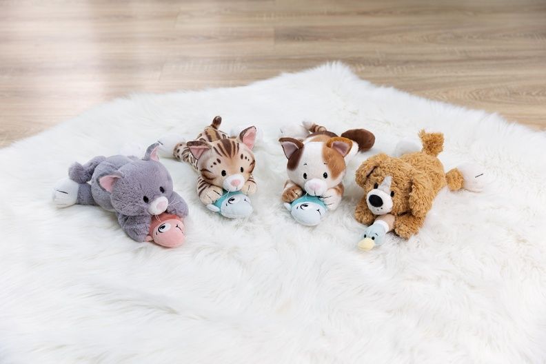 Thú nhồi bông 30cm 62151 |cat calico fish lying mèo tam thể ăn cá nằm|NICI Germany