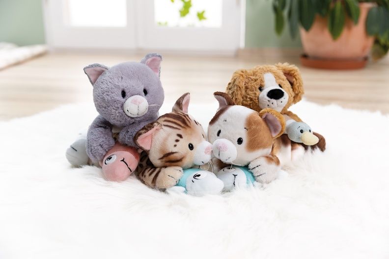 Thú nhồi bông 30cm 62152 |cat bengal fish lying mèo vằn hổ ăn cá nằm|NICI Germany