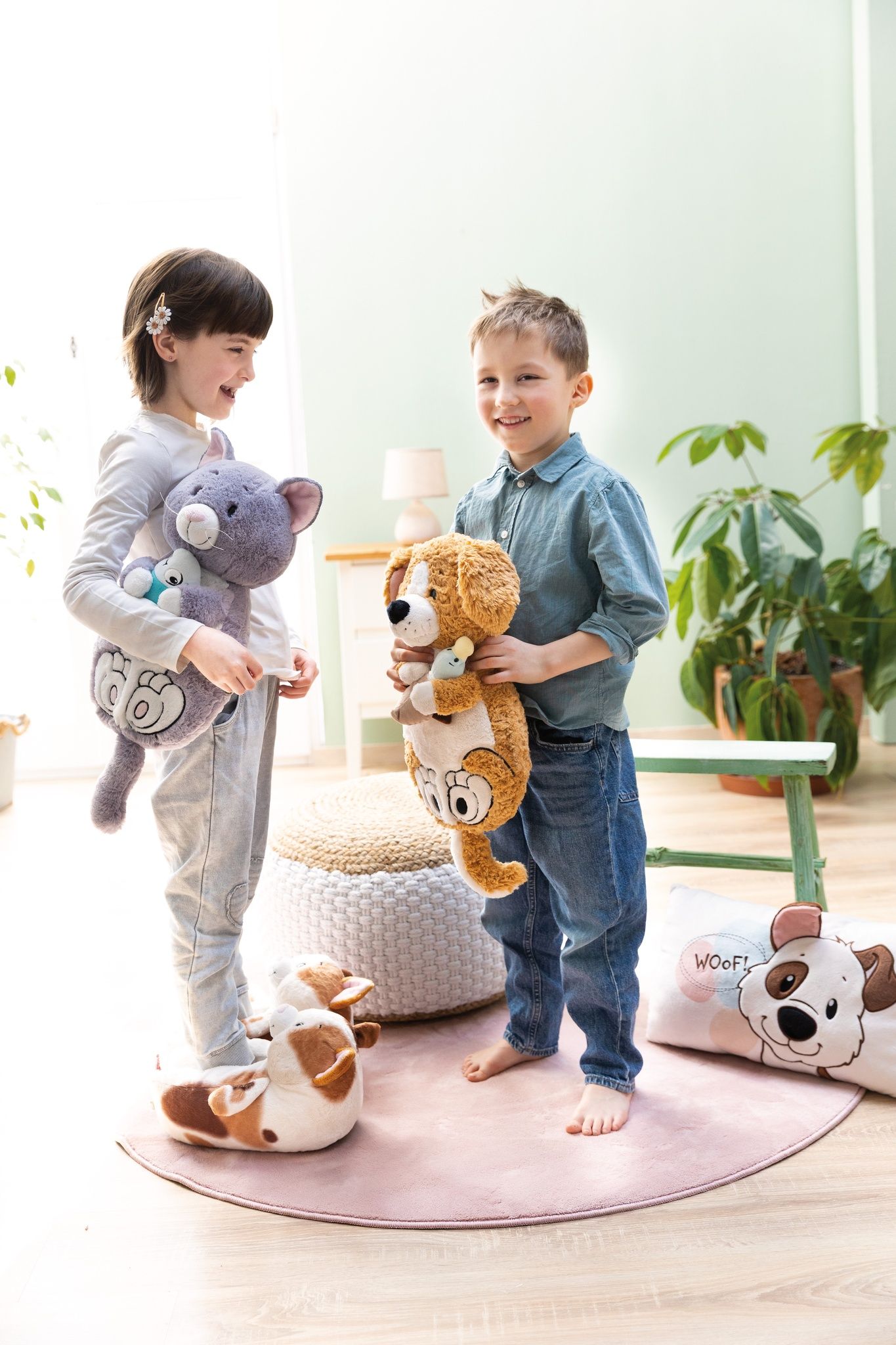 Thú nhồi bông 35x20cm 62165 |dog brown duck lying chó săn vịt|NICI Germany
