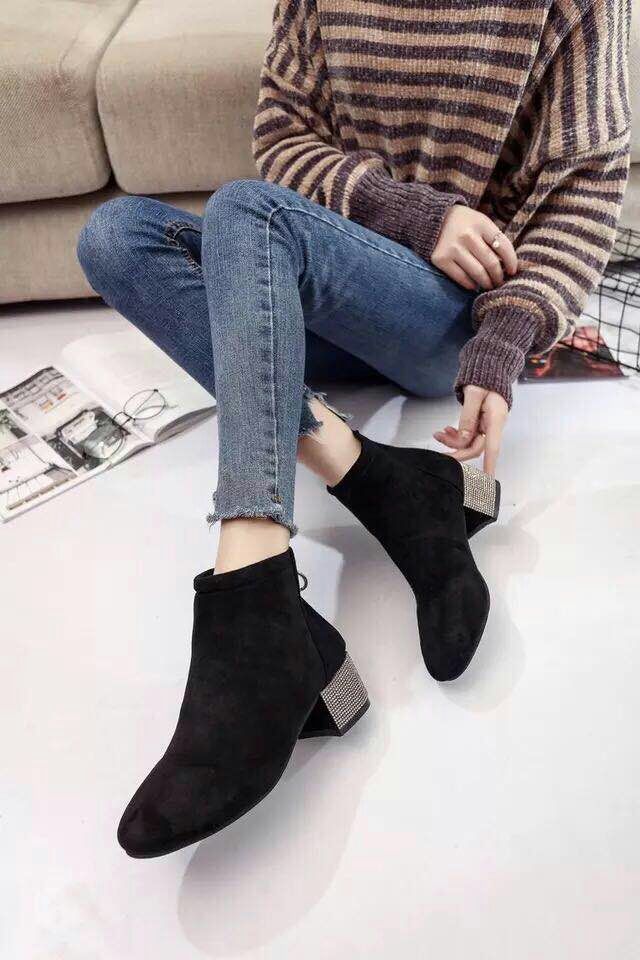  Ankle Boots đế đính đá A288 