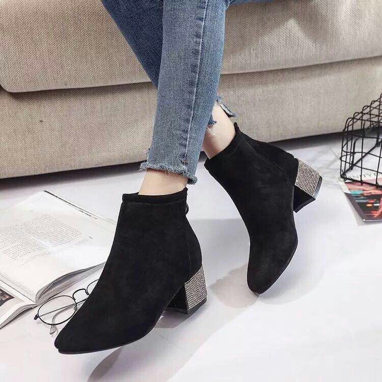  Ankle Boots đế đính đá A288 