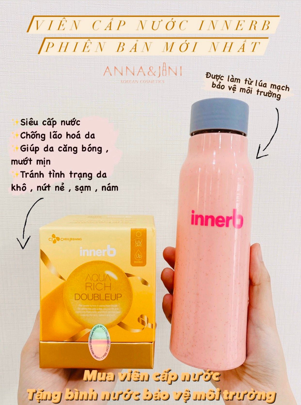 VIÊN CẤP NƯỚC INNER B TẶNG BÌNH NƯỚC