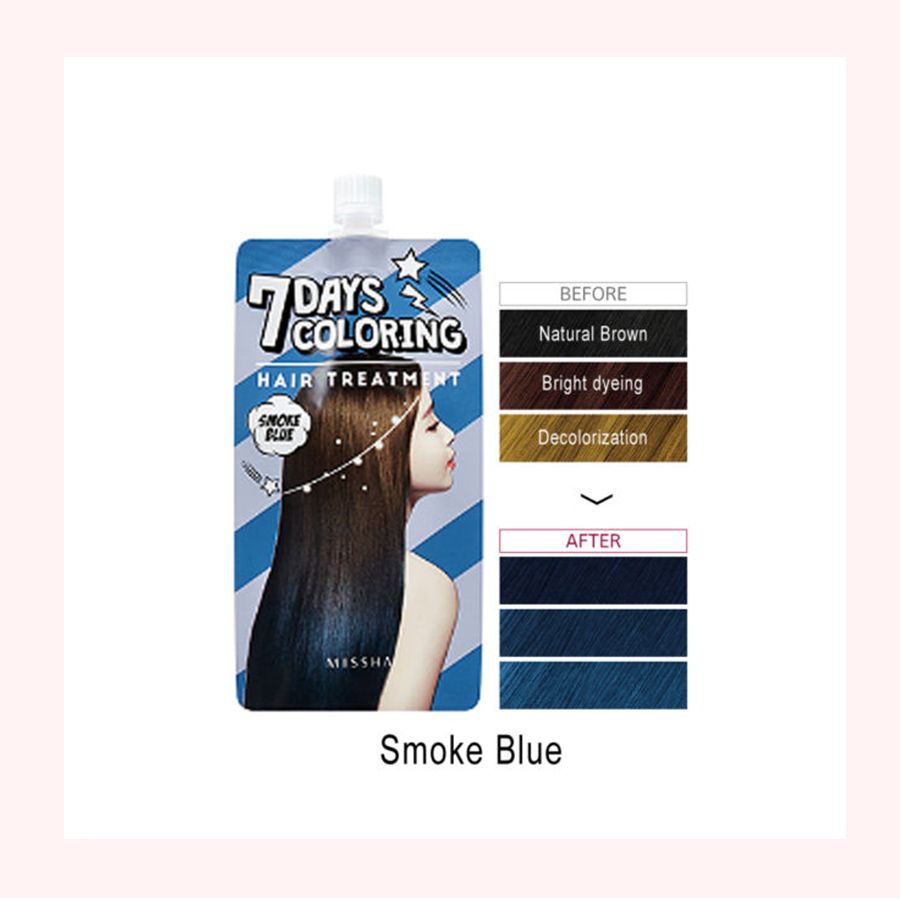 THUỐC NHUỘM TÓC 7 NGÀY MÀU XANH KHÓI - MISSHA 7 DAYS COLORING HAIR TREATMENT (SMOKE BLUE)