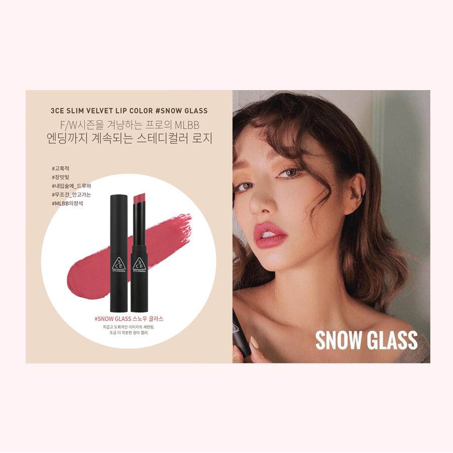 SON 3CE SLIM VELVET LIP COLOR - SNOW GLASS