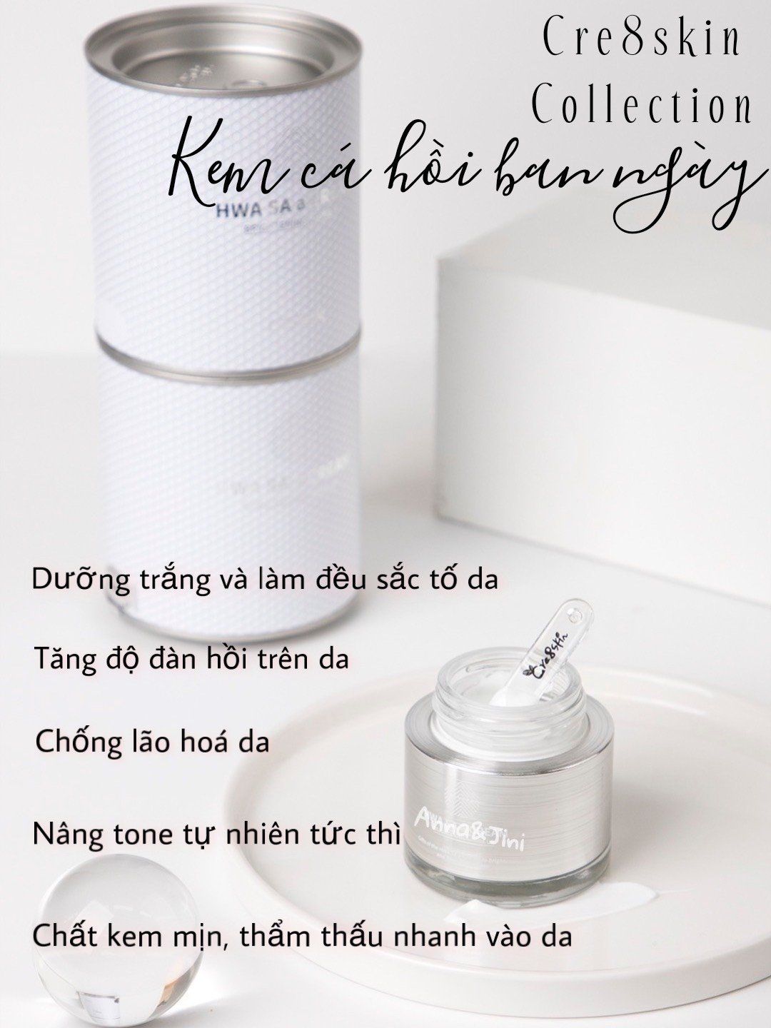 Kem dưỡng da nâng tông chiết xuất cá hồi Cre8Skin Hwa SA a Cream (ban ngày)