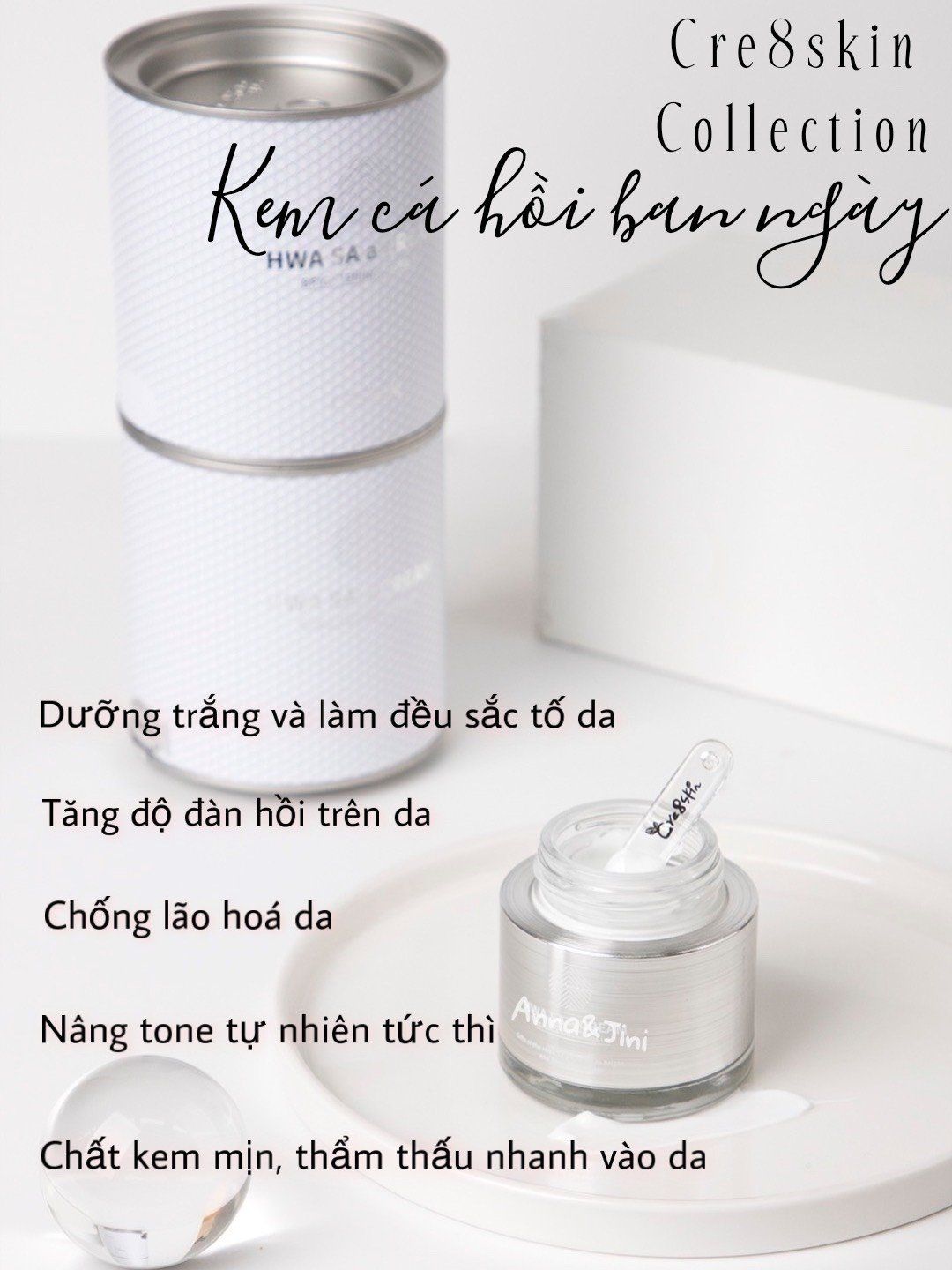  Kem dưỡng da nâng tông chiết xuất cá hồi Cre8Skin Hwa SA a Cream (ban ngày) 