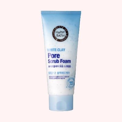 SỬA RỮA MẶT ĐẤT SÉT TẨY DA CHẾT HAPPY BATH WHITE CLAY PORE SCRUB FOAM