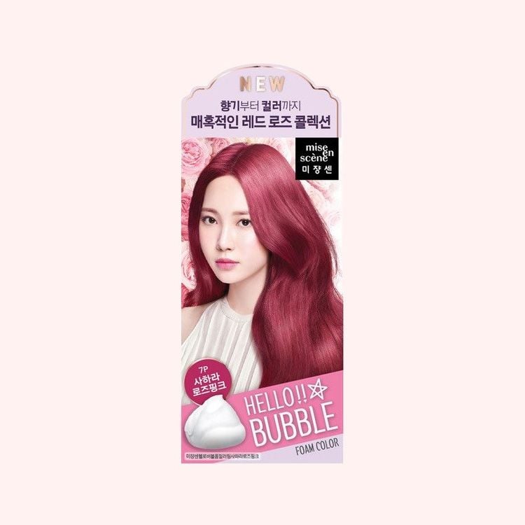 THUỐC GỘI NHUỘM TÓC DẠNG BỌT HELLO BUBBLE FOAM HAIR COLOR #7P - MISE EN SCENE