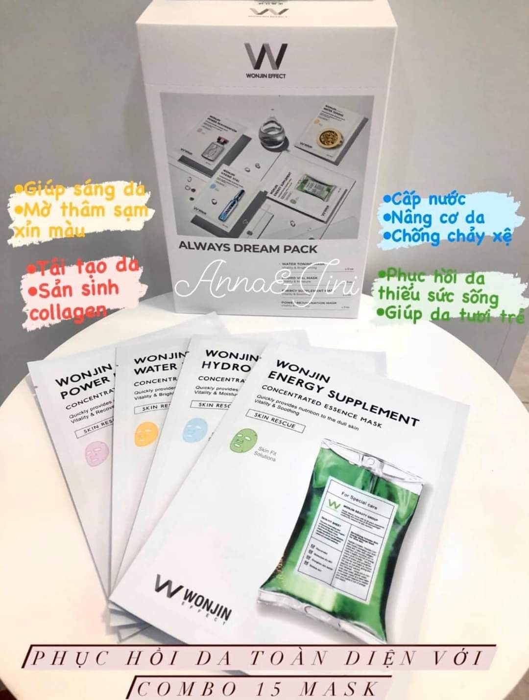 Mặt nạ Wonjin Effect Always Dream Pack 15 miếng (mix)