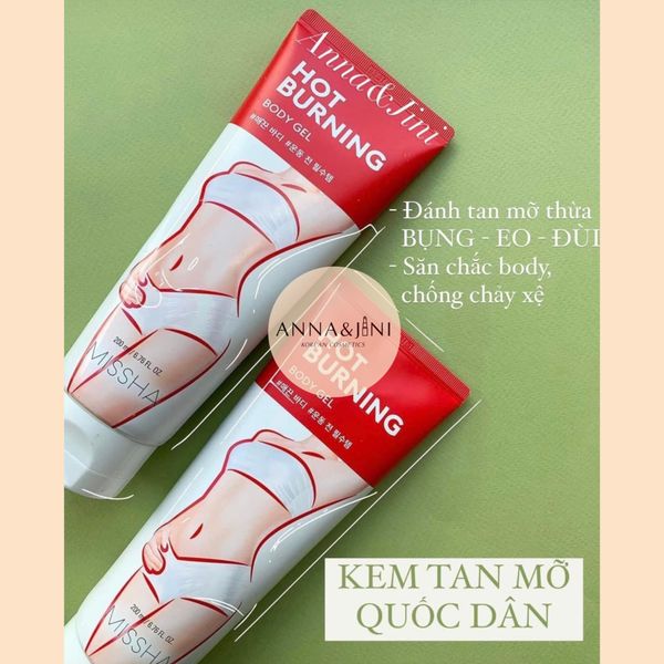  Kem tan mỡ Missha Hot Burning Body Gel Hàn Quốc 200mL 