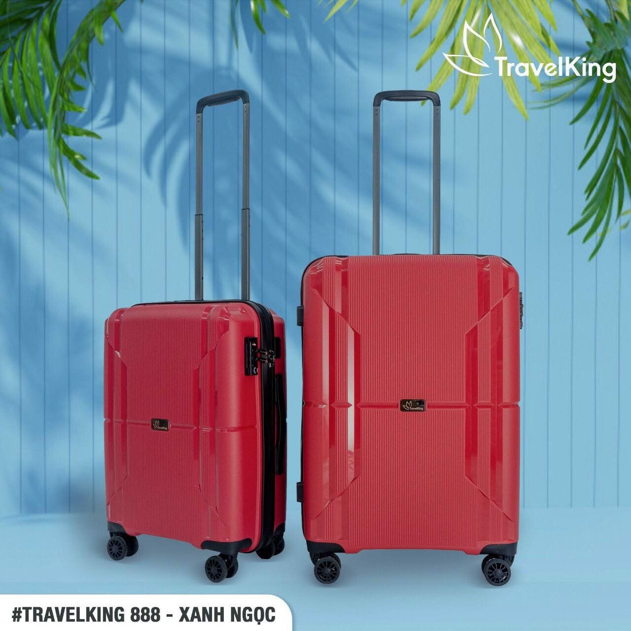 Bộ 2 Vali Chống Bể Travel King T888 Đỏ