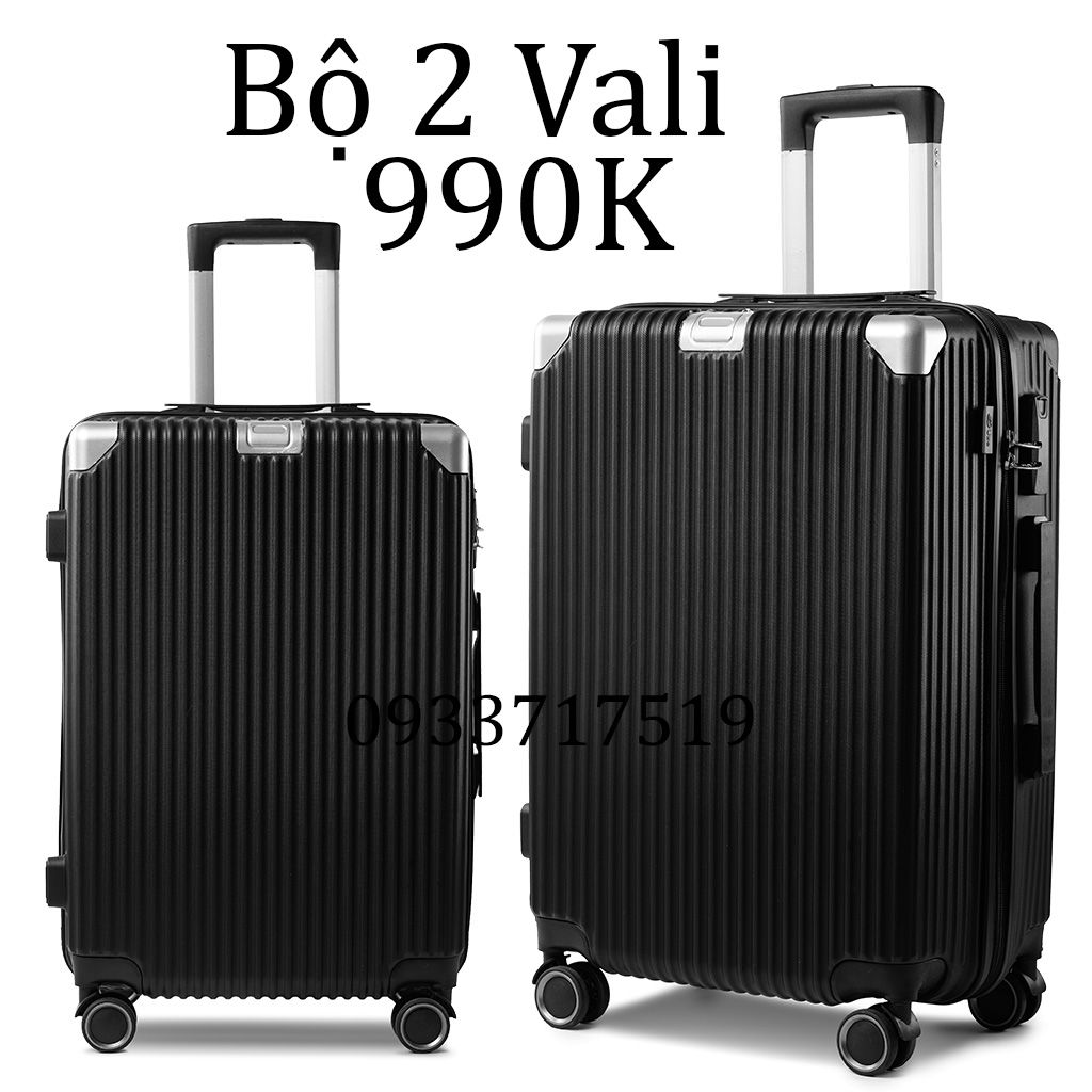 Bộ 2 Vali Chống Va Đập Tốt U218 Đen