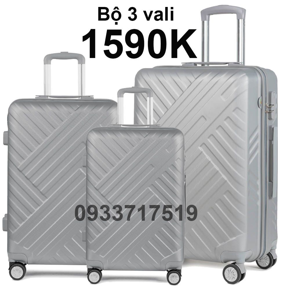 Bộ 3 Vali Chống Va Đập Tốt S528 Bạc