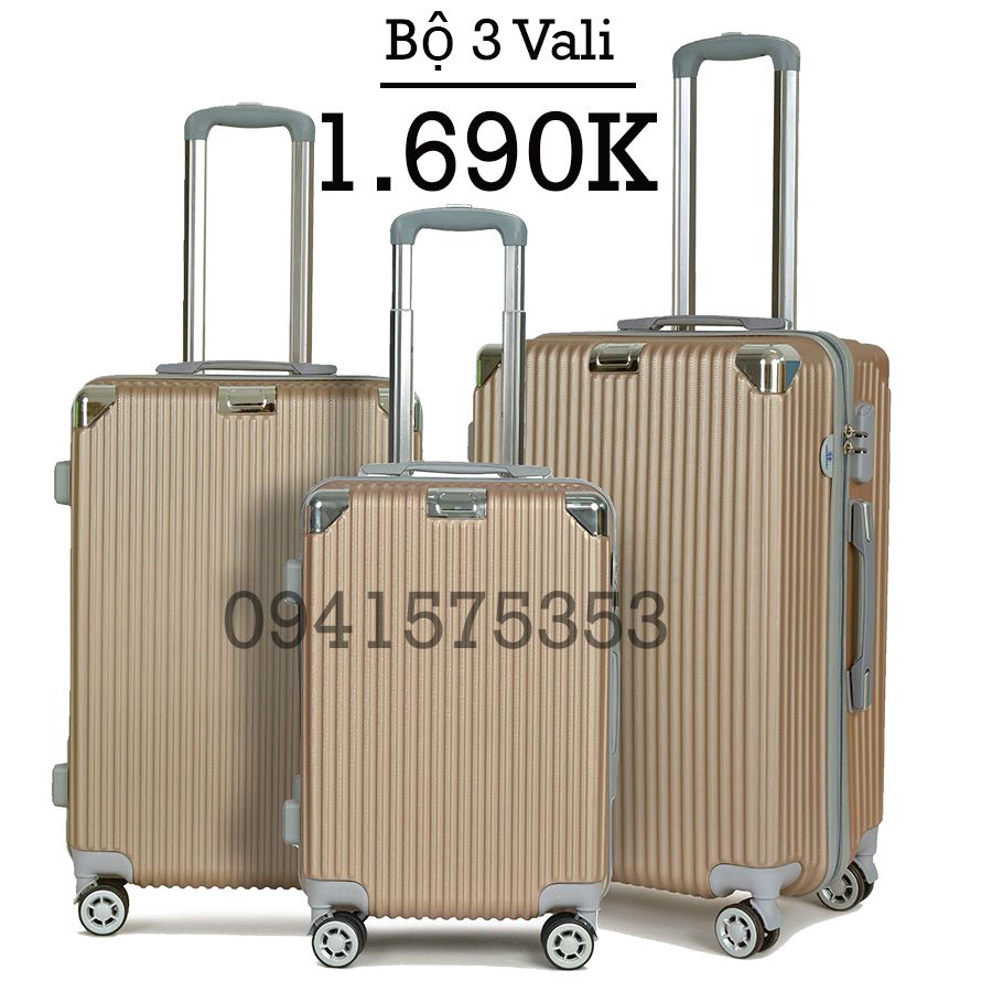 Bộ 3 vali H841 Đồng