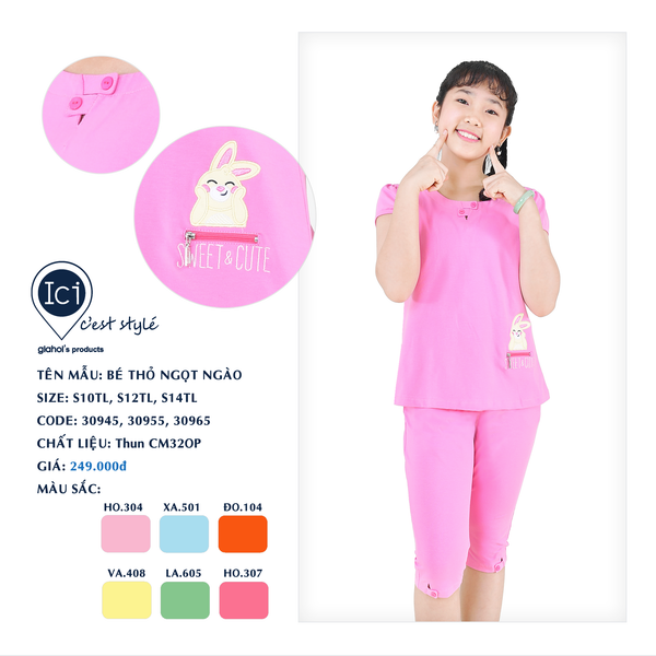  Bé Thỏ Ngọt Ngào (TL) (Size S10, S12, S14) 