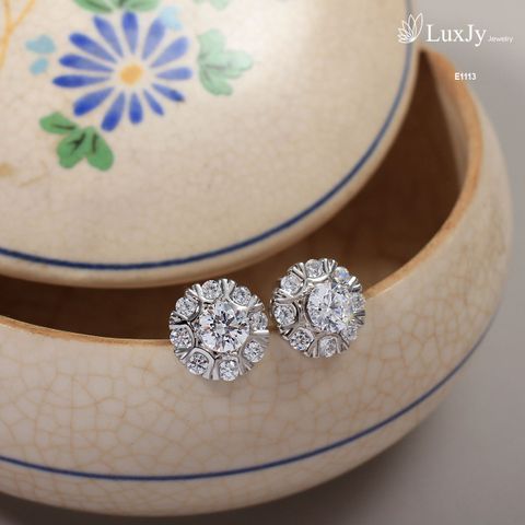  Hoa tai nữ đính Kim cương Moissanite cao cấp - E1113 