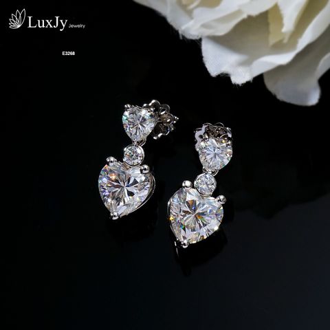  Hoa tai đính Kim cương Moissanite E3268 