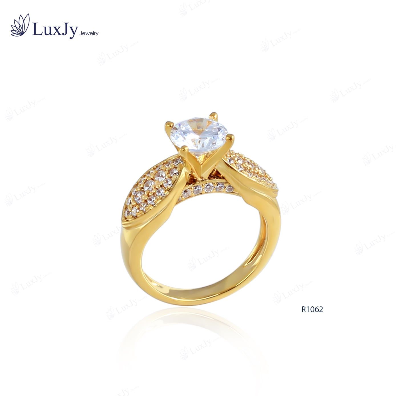 Nhẫn vàng nữ đính Kim cương nhân tạo - R1062