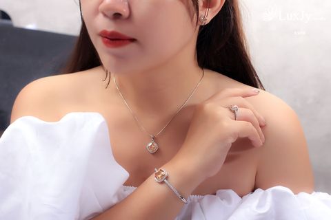  Bộ trang sức đính Kim cương Moissanite - S3256 