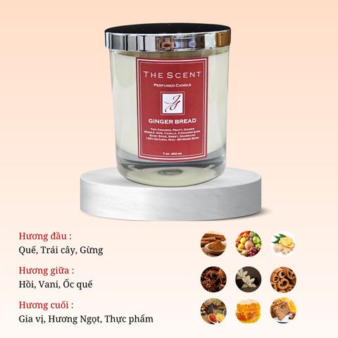 Nến thơm Ginger Bread 5 - Nến thơm cao cấp, nến thơm xông phòng, giúp thư giãn thương hiệu The Scent