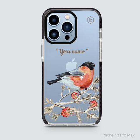 BIRDS AND FLOWER (RED)