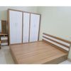 combo phòng ngủ gỗ công nghiệp melamine 2 màu