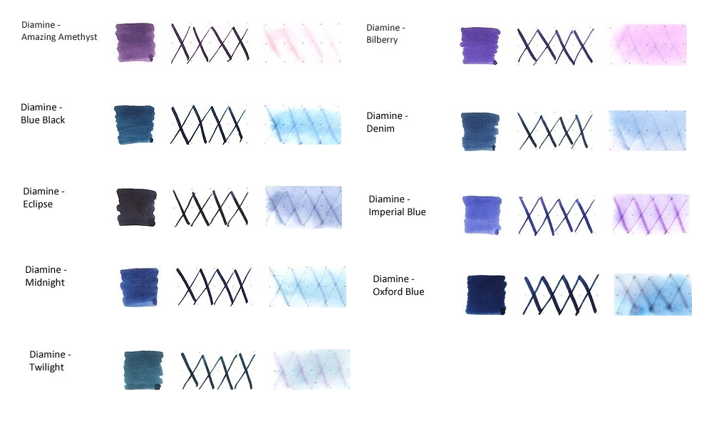 Mực Diamine 30ml (Blue Black - Purple Blue)