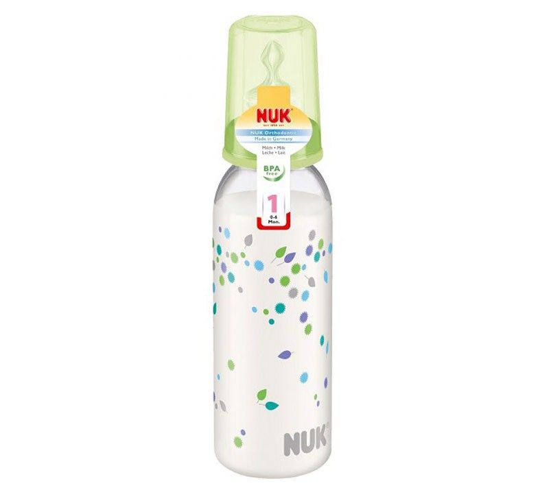 Bình cổ hẹp Nuk (cao su) (240ml) (bpa free)