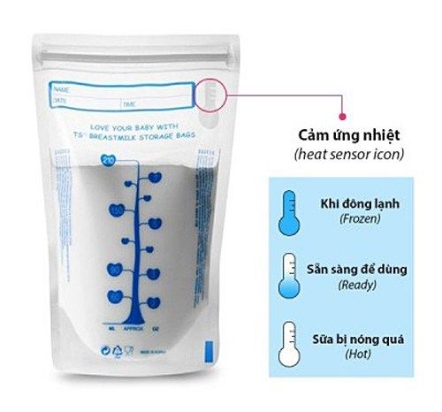 Túi trữ sữa Blue Egg cảm ứng-