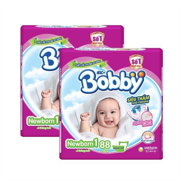 Bỉm Bobby NB1 88 miếng