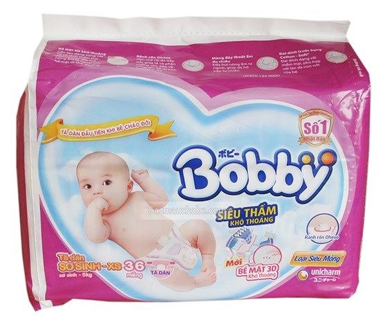 Bỉm bobby XS36 dán