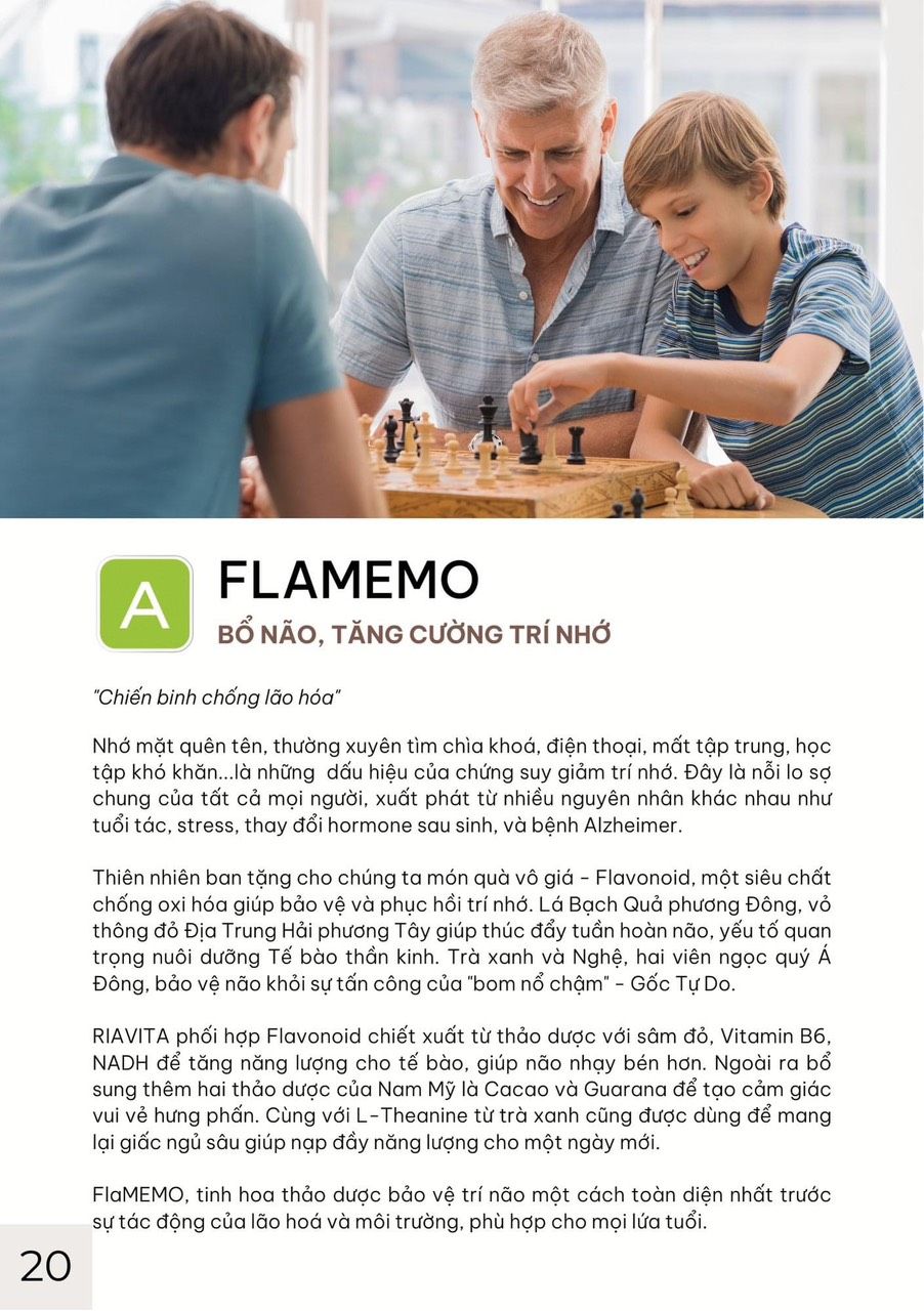 Riavita FlaMeMo - Cải thiện trí nhớ và Dưỡng não