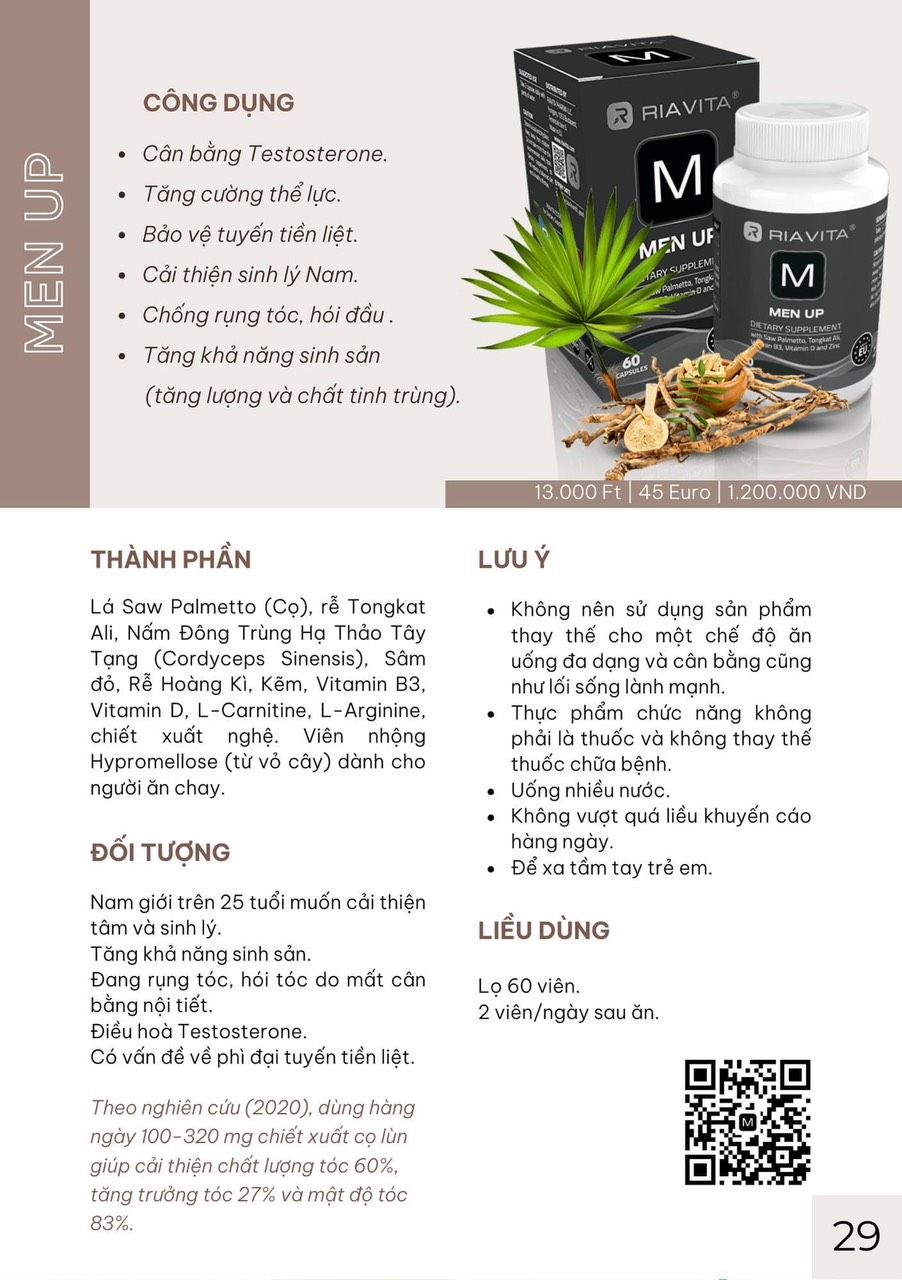 Riavita MenUp - Sinh lực và Bản lĩnh phái mạnh