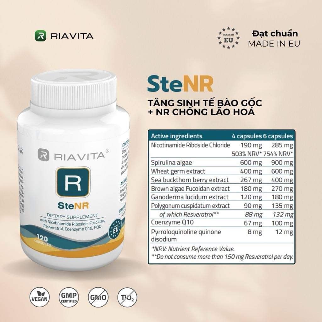 Riavita SteNR - Tăng sinh Tế Bào Gốc + NR Đảo Ngược Lão Hoá