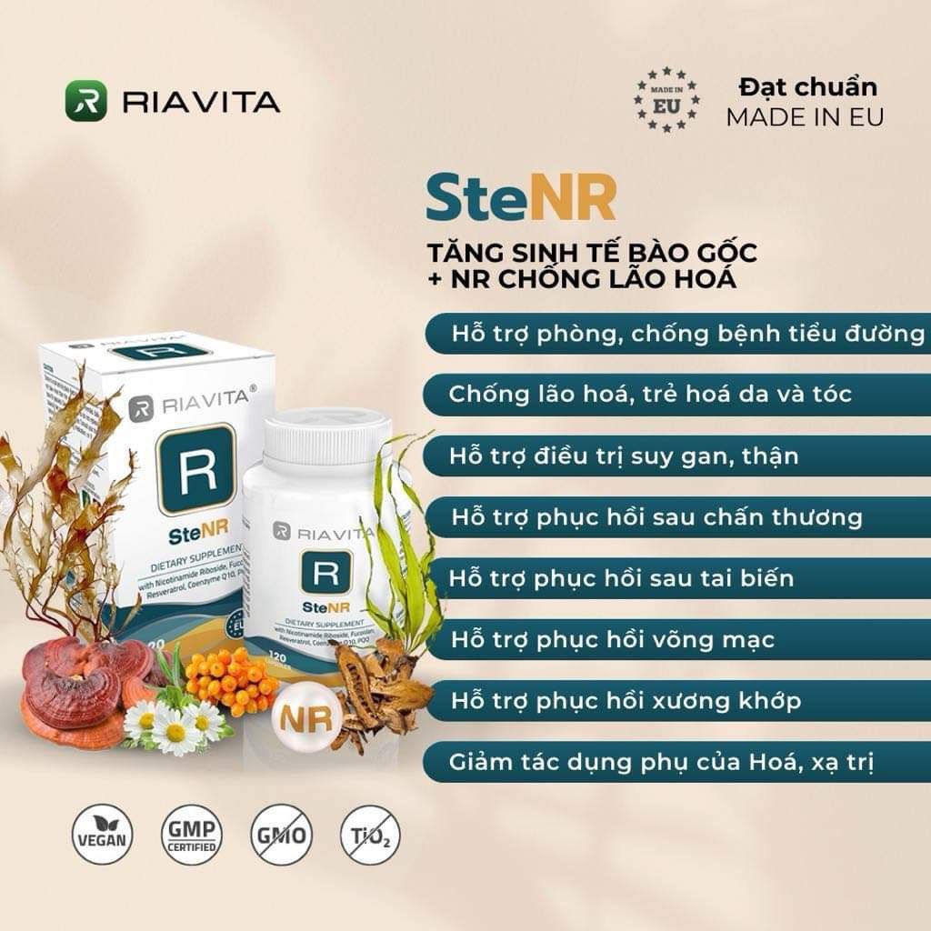 Riavita SteNR - Tăng sinh Tế Bào Gốc + NR Đảo Ngược Lão Hoá
