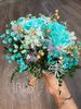 bó hoa cưới tone xanh ngọc huyền bí