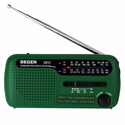 ĐÀI RADIO PHÁT THANH KHẨN CẤP NĂNG LƯỢNG MẶT TRỜI DEGEN DE13