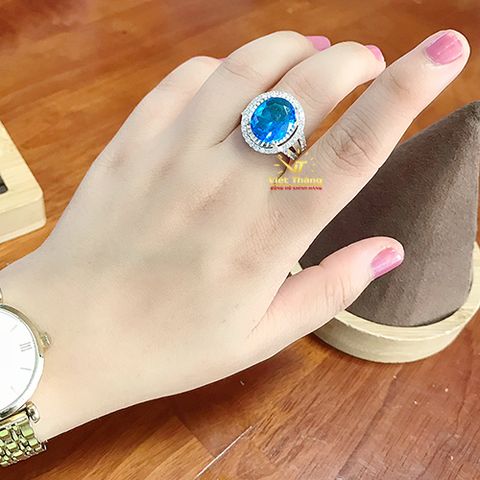  NHẴN OPAL BẠC Ý ĐÍNH ĐÁ 