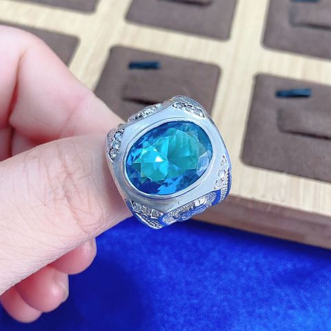  NHẪN NAM OPAL ĐÍNH ĐÁ SWAROVSKI BLUE T4-21 