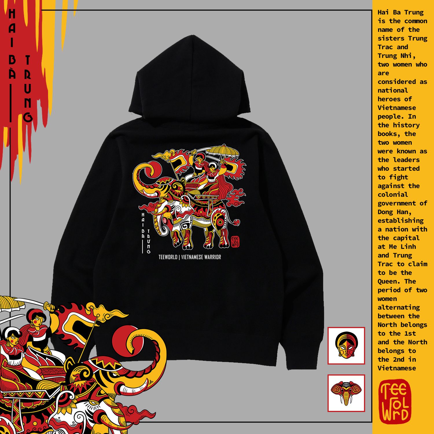 TW x Vietnamese Warrior - Trung Sisters - Hai Bà Trưng Hoodie