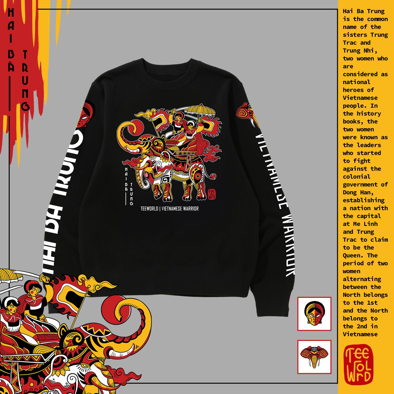 TW x Vietnamese Warrior - Trung Sisters - Hai Bà Trưng Sweater